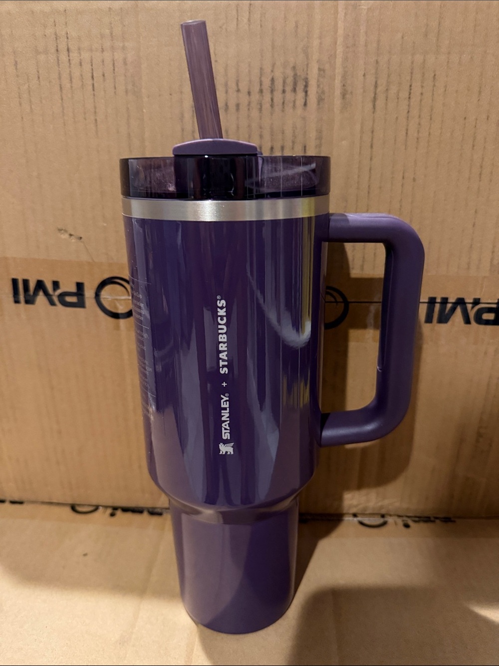 Starbucks Purple Travel Tumbler with Handle and Straw